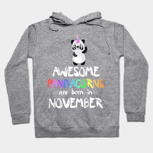 Trendy Panda Unicorn Birthday Gift - Awesome Pandacorns Are Born In November Hoodie